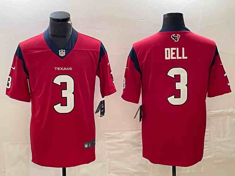 Men's Houston Texans #3 Tank Dell Red Vapor Untouchable Football Stitched Jersey