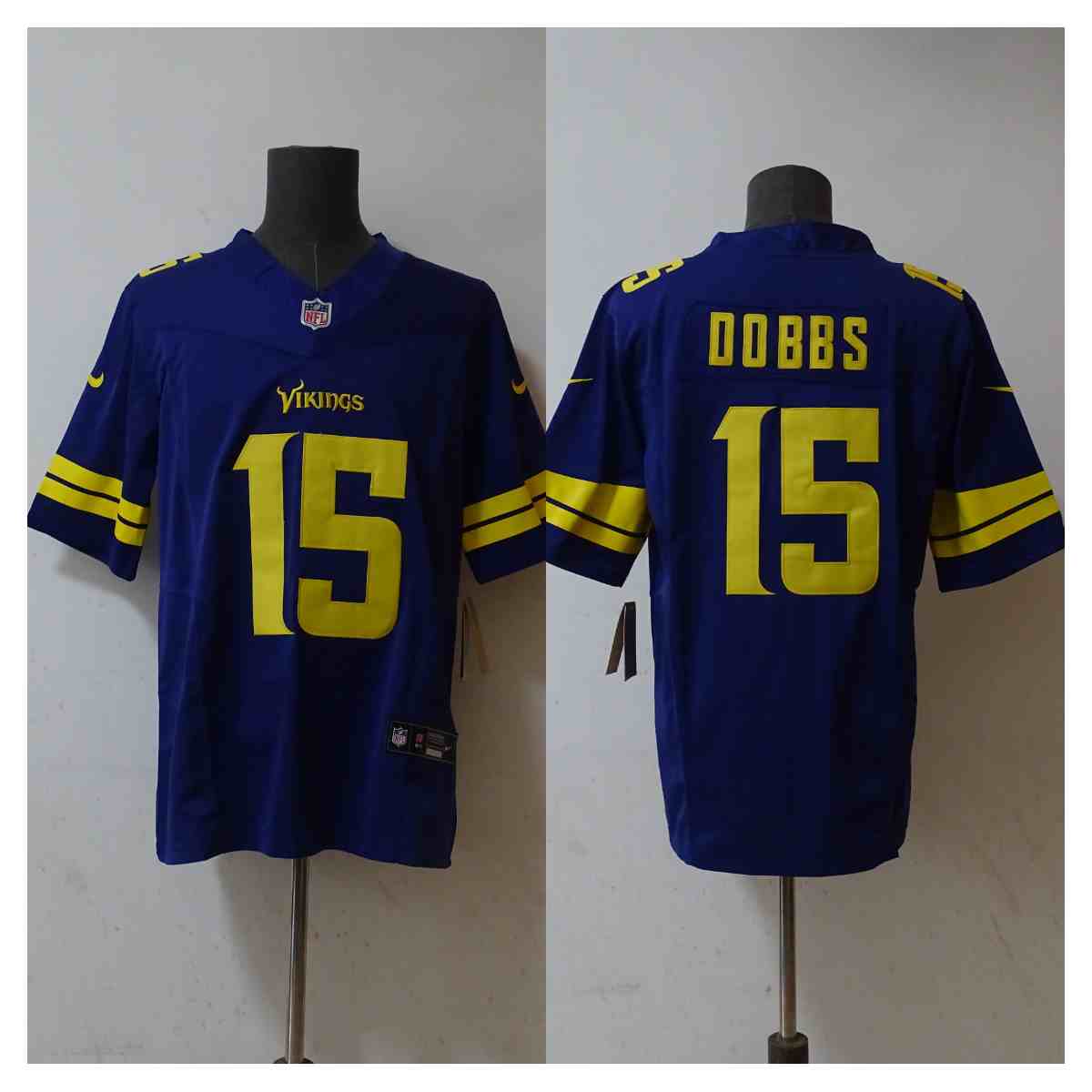 Men's Minnesota Vikings #15 Josh Dobbs  Purple 2023 F.U.S.E. Color Rush Stitched Jersey