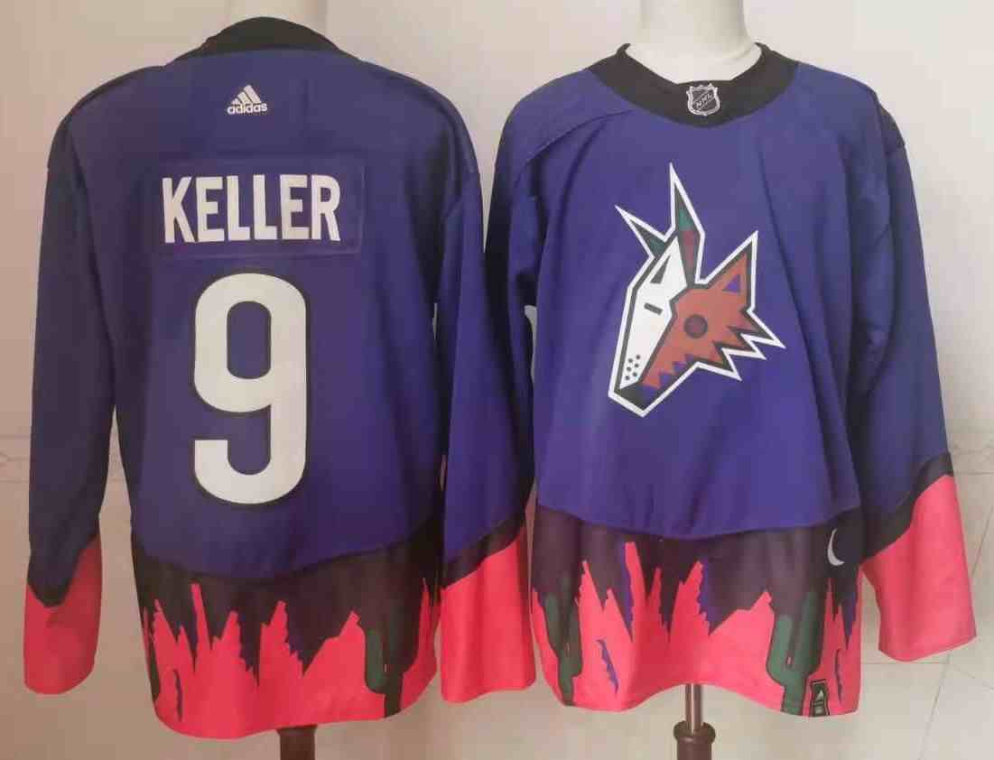 Mens Nhl Arizona Coyotes #9 Hull Purple 2021 Reverse Retro Alternate Adidas Jersey