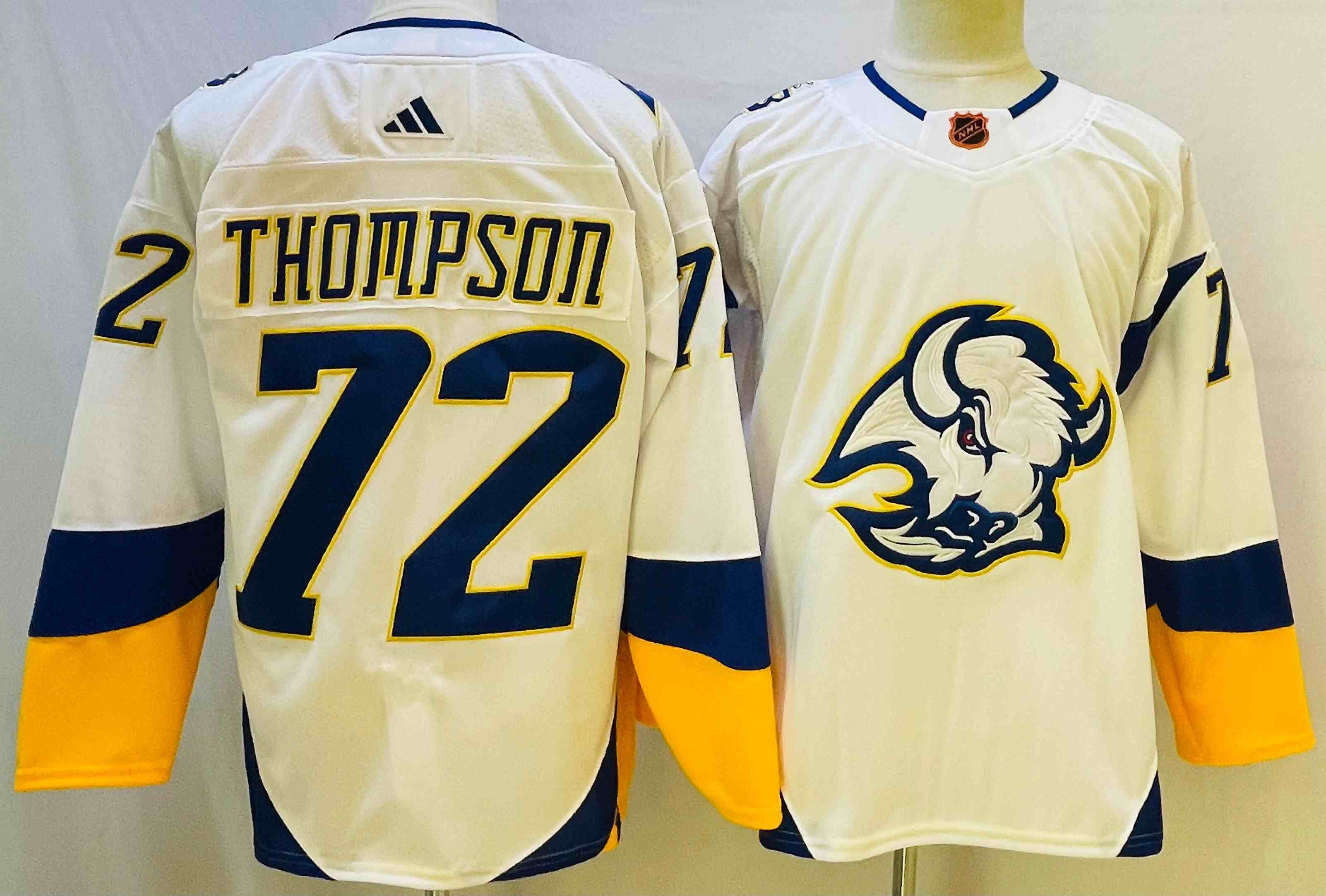 Mens Nhl Buffalo Sabres 72 Tage Thompson White Reverse Retro Adidas Jersey