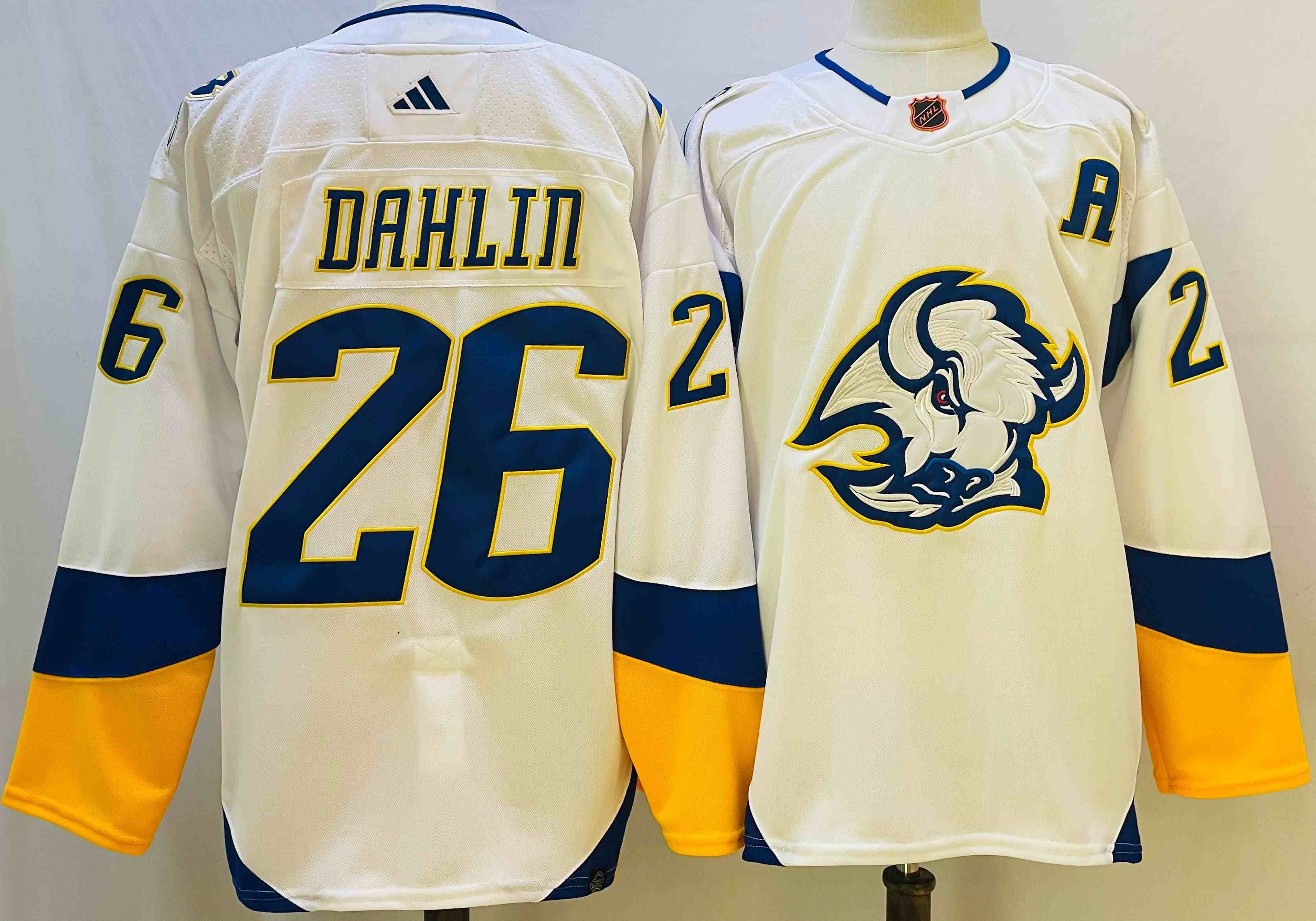 Mens Nhl Buffalo Sabres 26 Rasmus Dahlin White Reverse Retro Adidas Jersey