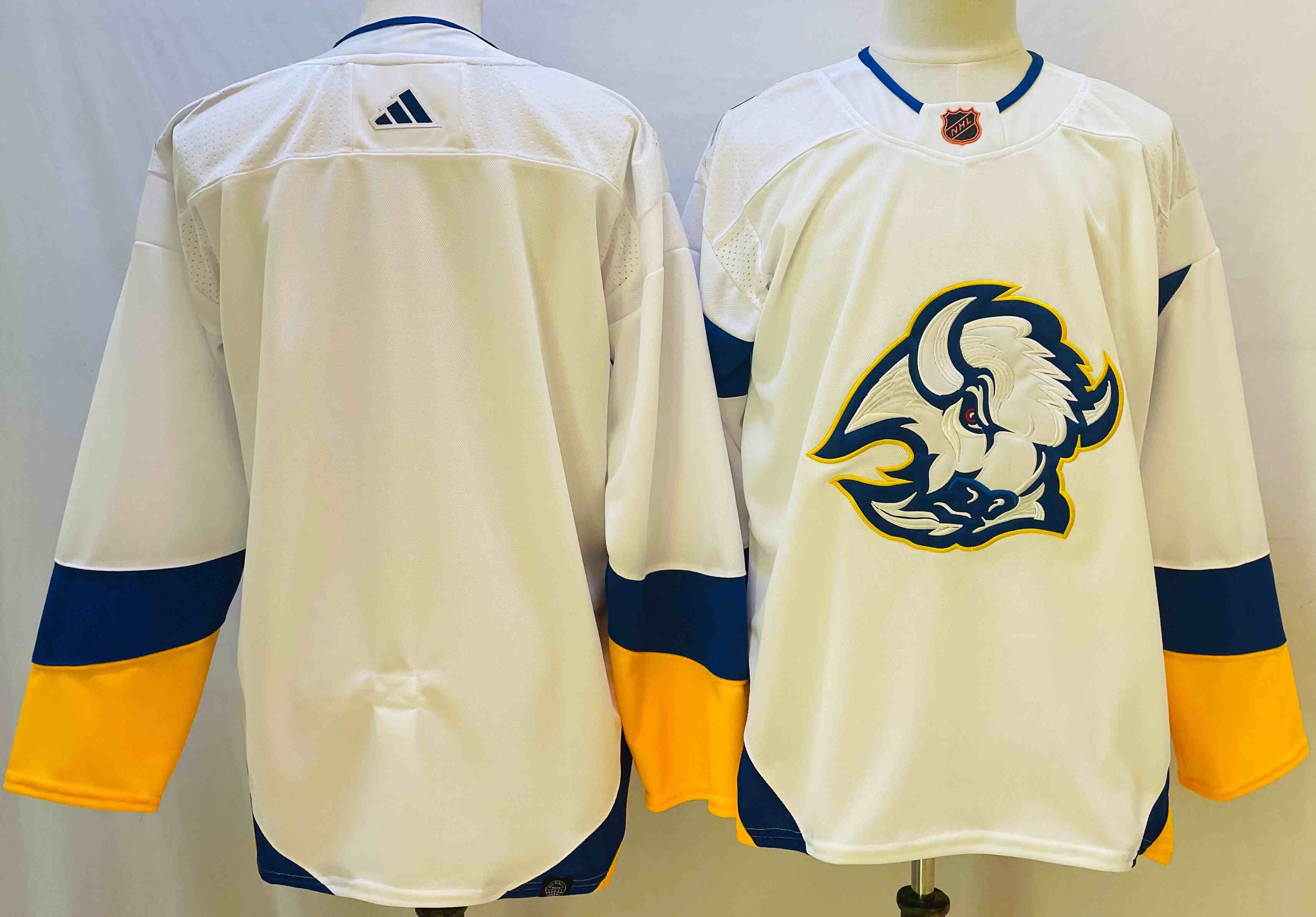 Mens Nhl Buffalo Sabres Blank White Reverse Retro Adidas Jersey