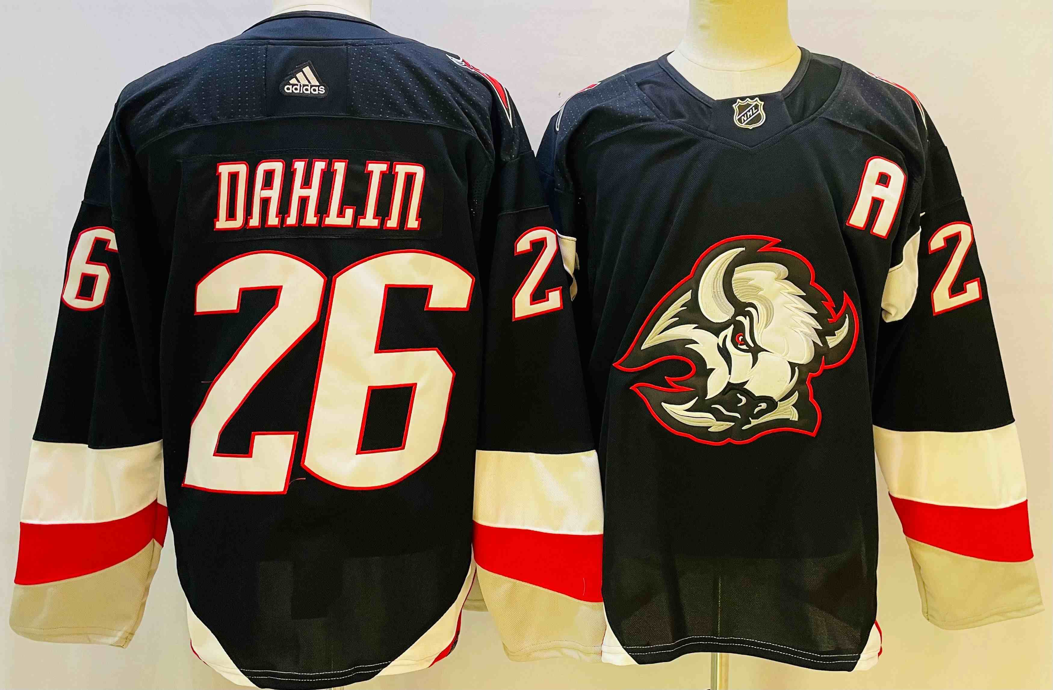 Mens Nhl Buffalo Sabres #26 Rasmus Dahlin Black 2022-23 Reverse Retro Adidas Jersey