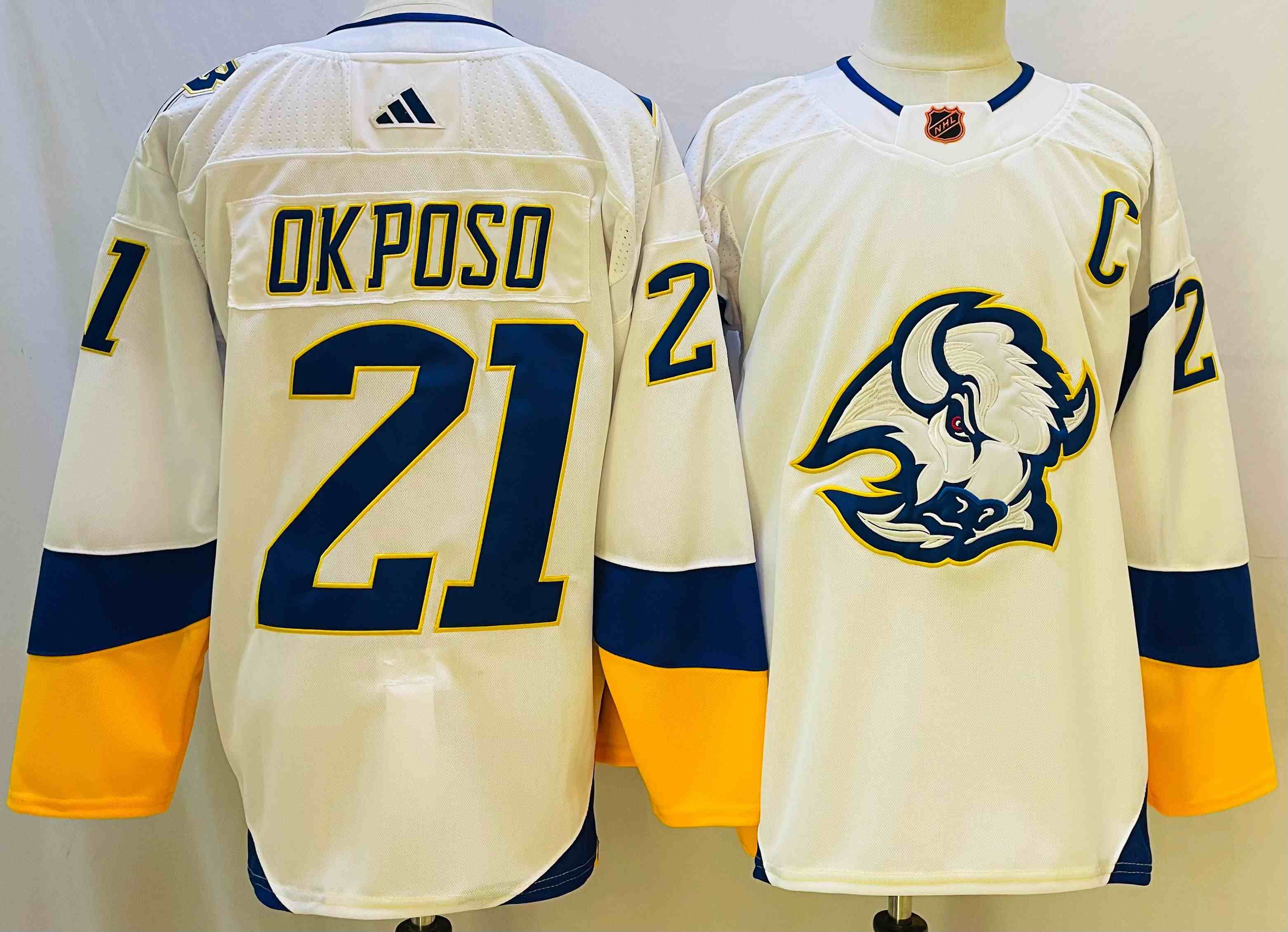 Mens Nhl Buffalo Sabres 21 Kyle Okposo White Reverse Retro Adidas Jersey