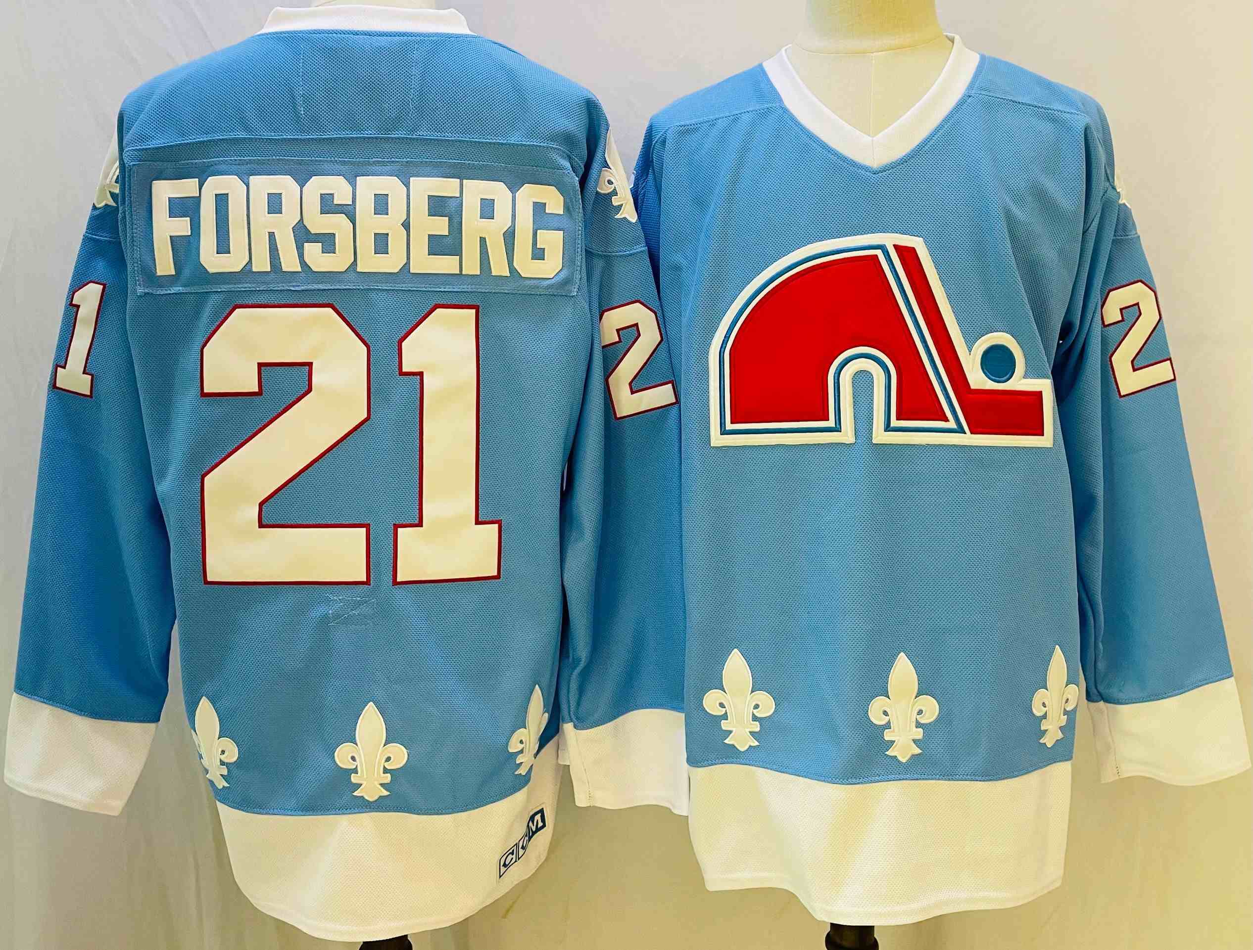 Mens Nhl Colorado Avalanche #21 Peter Forsberg Light Blue Ccm Jersey