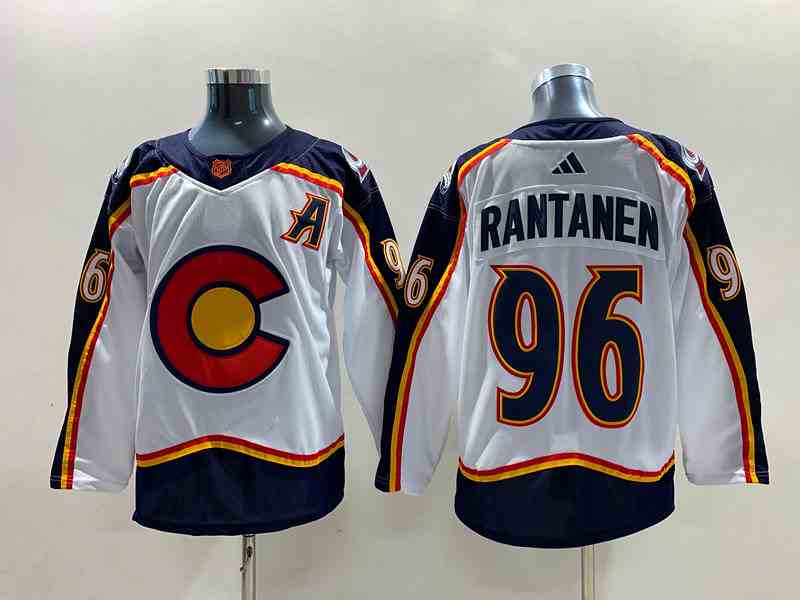 Mens Nhl Colorado Avalanche #96 Mikko Rantanen White 2022-23 Reverse Retro Alternate Adidas Jersey