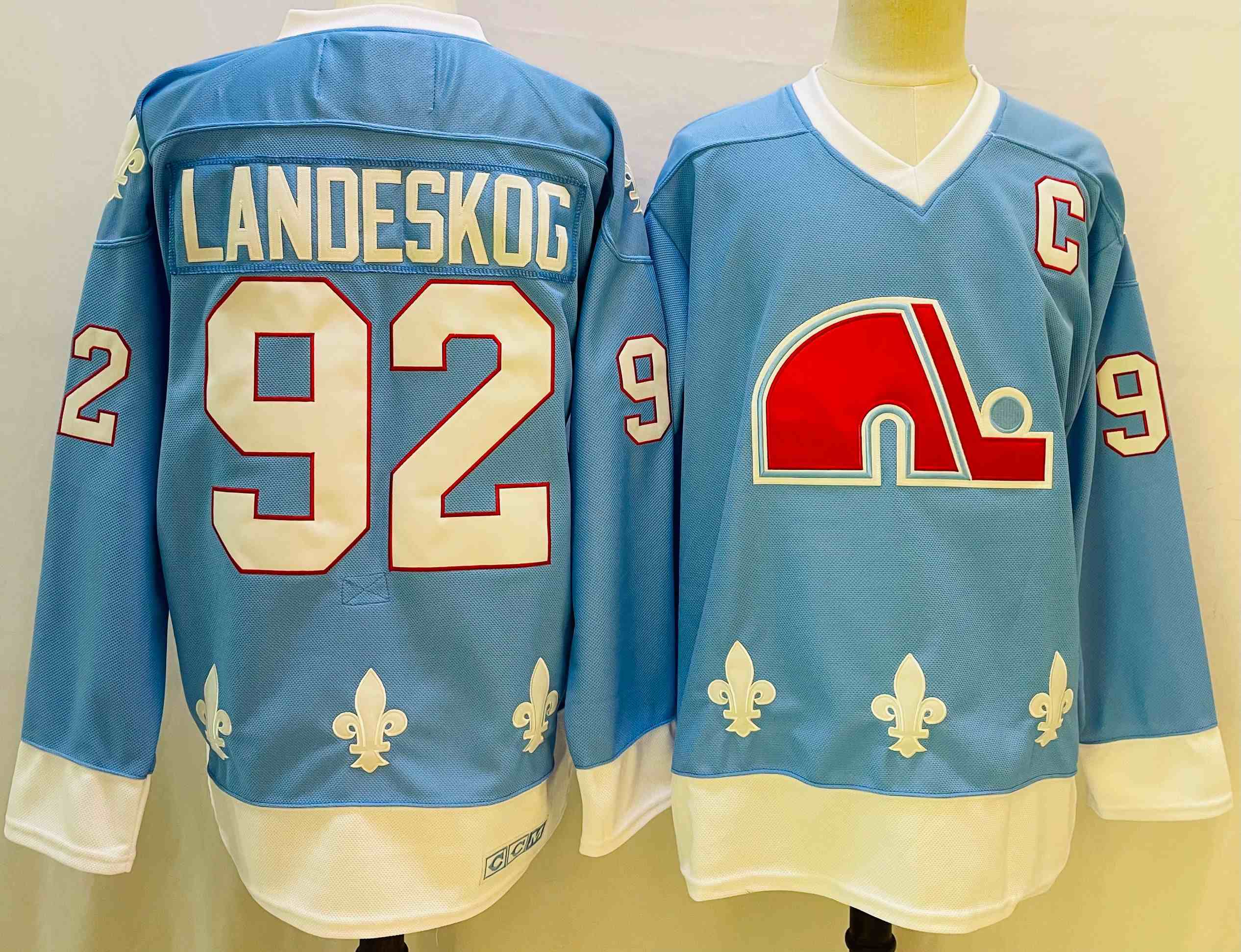 Mens Nhl Colorado Avalanche #92 Gabriel Landeskog Light Blue Ccm Jersey