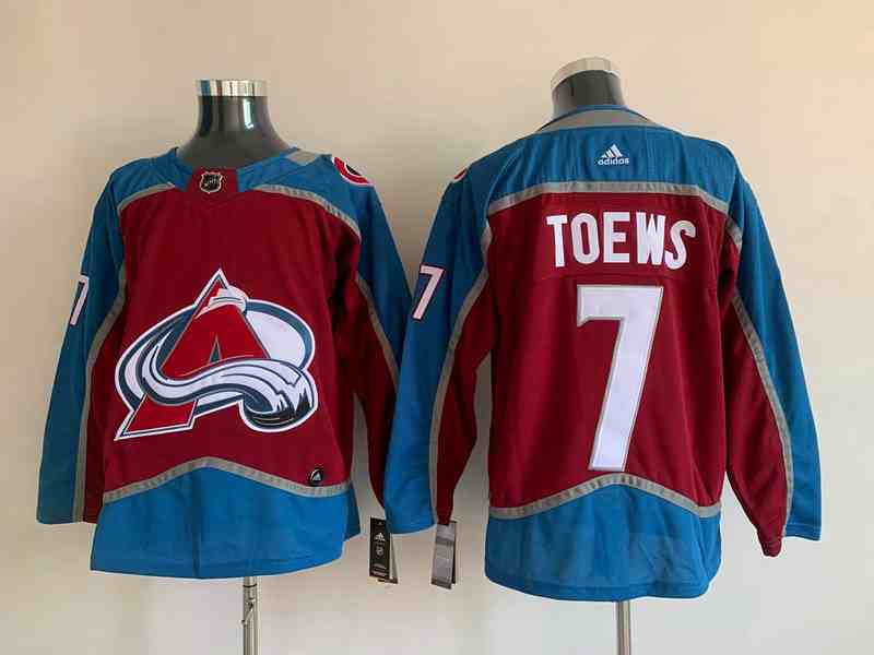 Mens Nhl Colorado Avalanche #7 Devon Toews Burgundy Red Home Premier Adidas Jersey