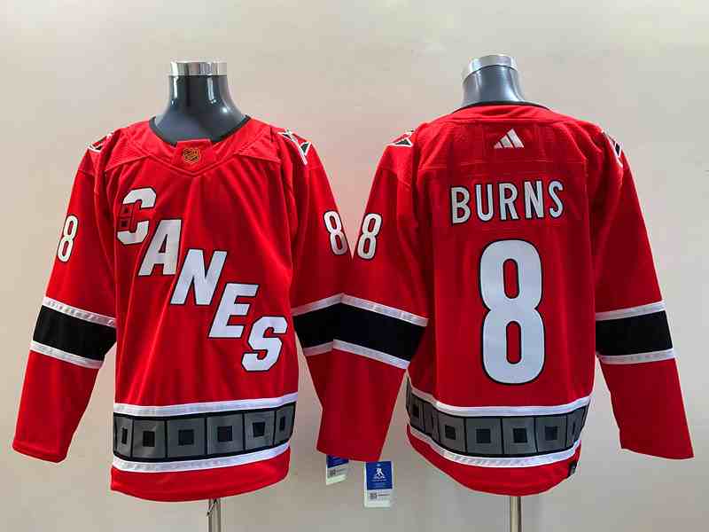 Mens Nhl Carolina Hurricanes #8 Brent Burns Red 2022-23 Reverse Retro Alternate Adidas Jersey