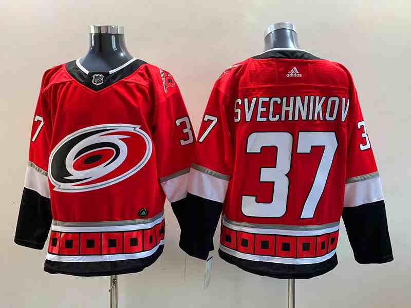 Mens Nhl Carolina Hurricanes #37 Andrei Svechnikov Red Adidas Player Jersey
