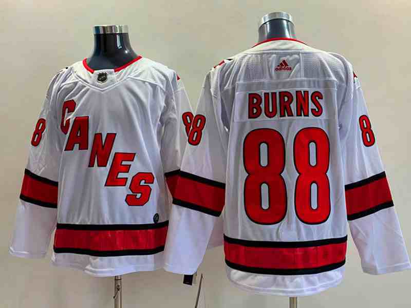 Mens Nhl Carolina Hurricanes #88 Brent Burnsblack Away White Adidas Jersey