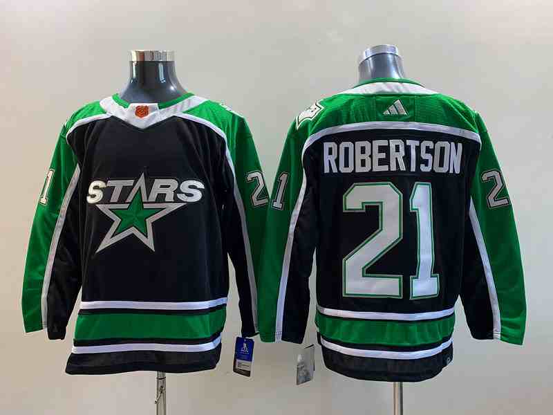 Mens Nhl Dallas Stars #21 Jason Robertson Black 2022-23 Reverse Retro Alternate Adidas Jersey
