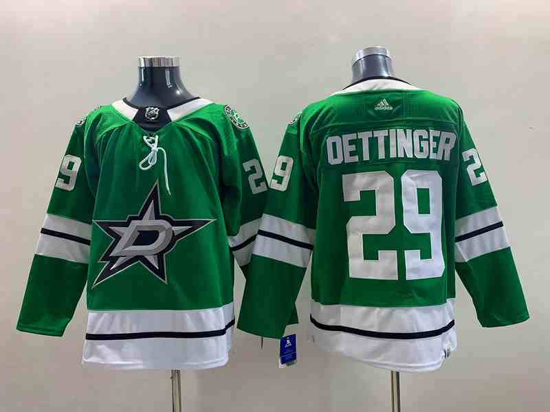 Mens Nhl Dallas Stars #29 Jake Oettinger Green Adidas Home Jersey