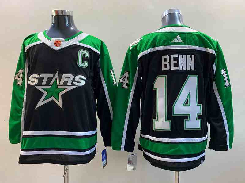 Mens Nhl Dallas Stars #14 Jamie Benn Black 2022-23 Reverse Retro Alternate Adidas Jersey