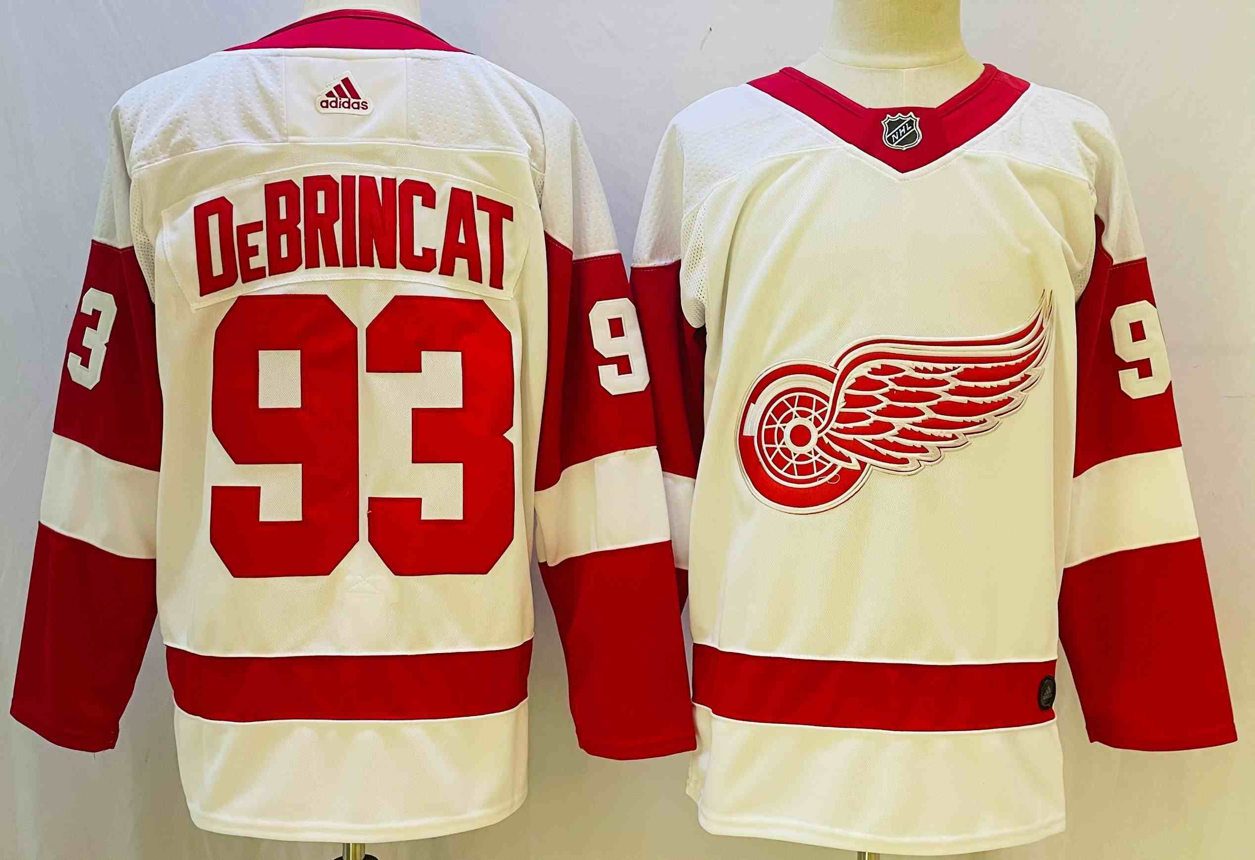Mens Nhl Detroit Red Wings #93 Alex Debrincat Adidas White Jersey