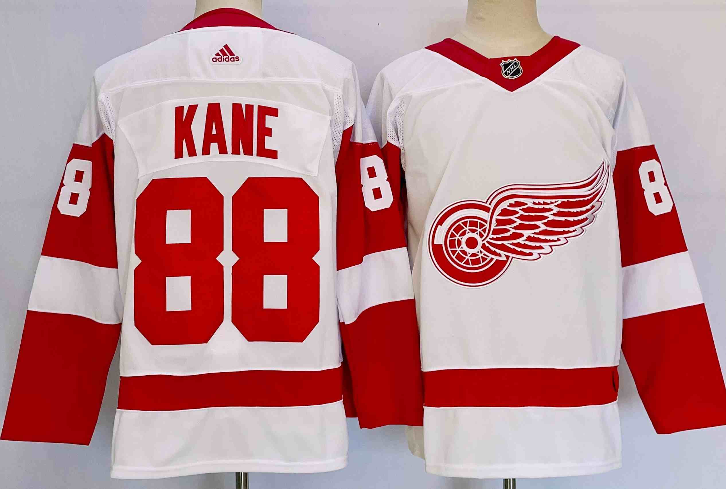 Men's Detroit Red Wings #88 Patrick Kane White Stitched Jersey