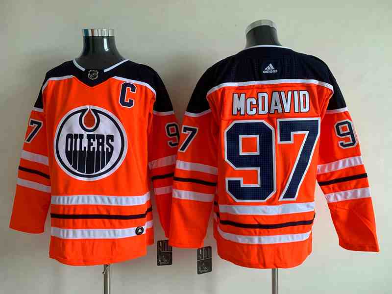 Men's Edmonton Oilers #97 Connor McDavid Orange Stitched Jersey