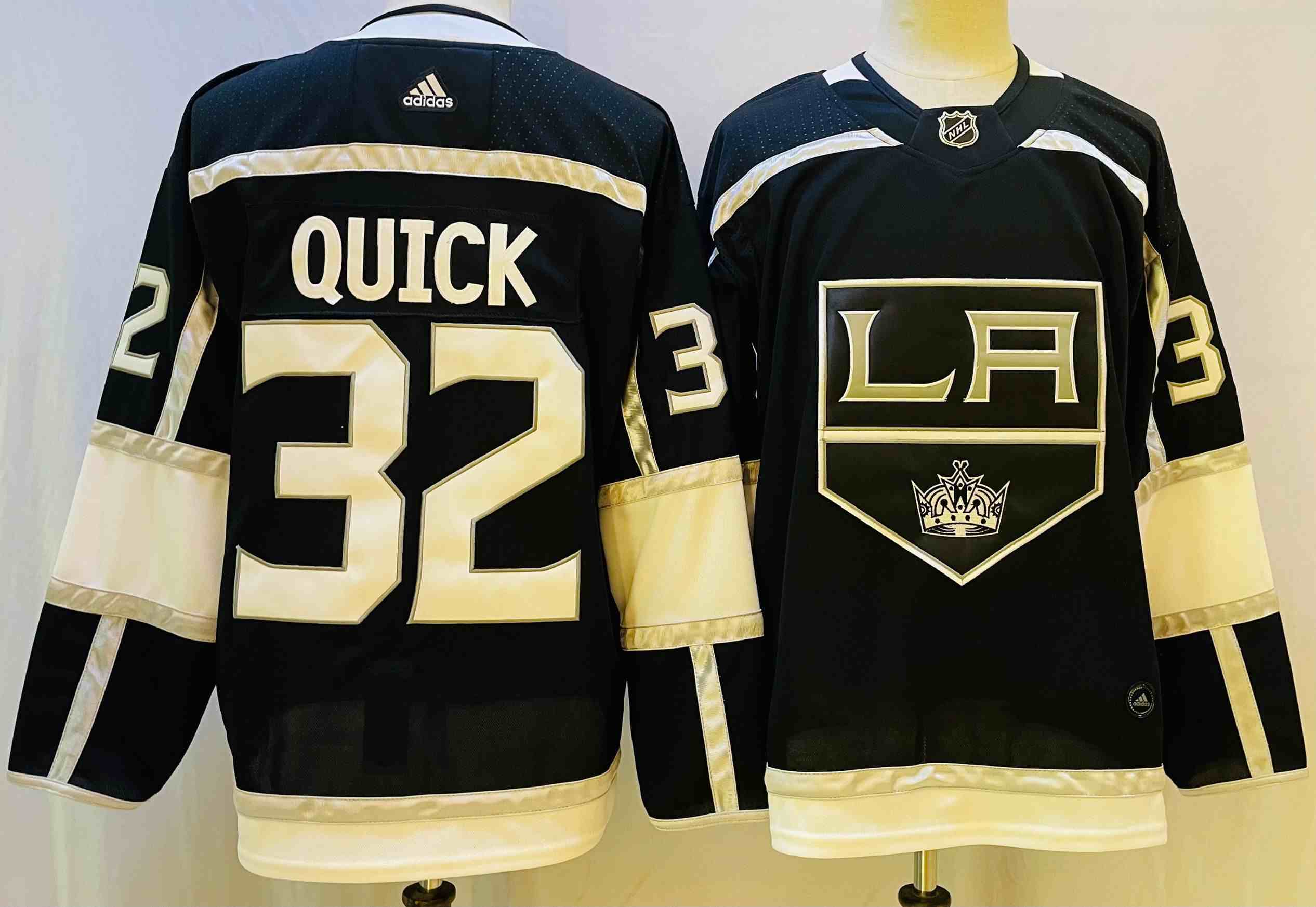 Mens Nhl Los Angeles Kings #32 Jonathan Quick 2022 Black Home Adidas Jersey