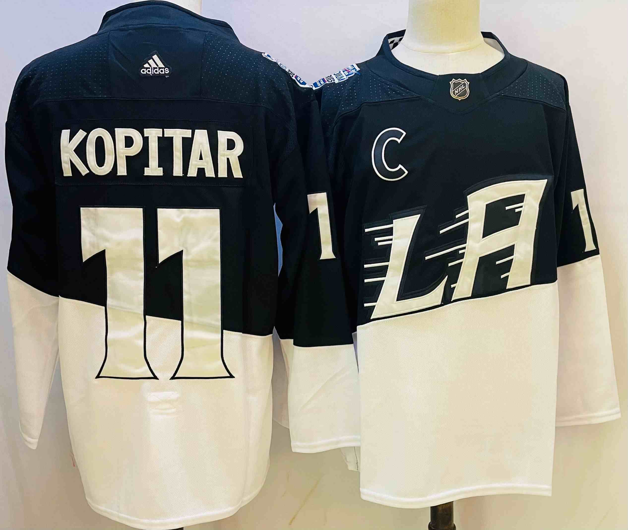 Adidas Los Angeles Kings #11 Anze Kopitar Men's 2020 Stadium Series White Black Stitched NHL Jersey