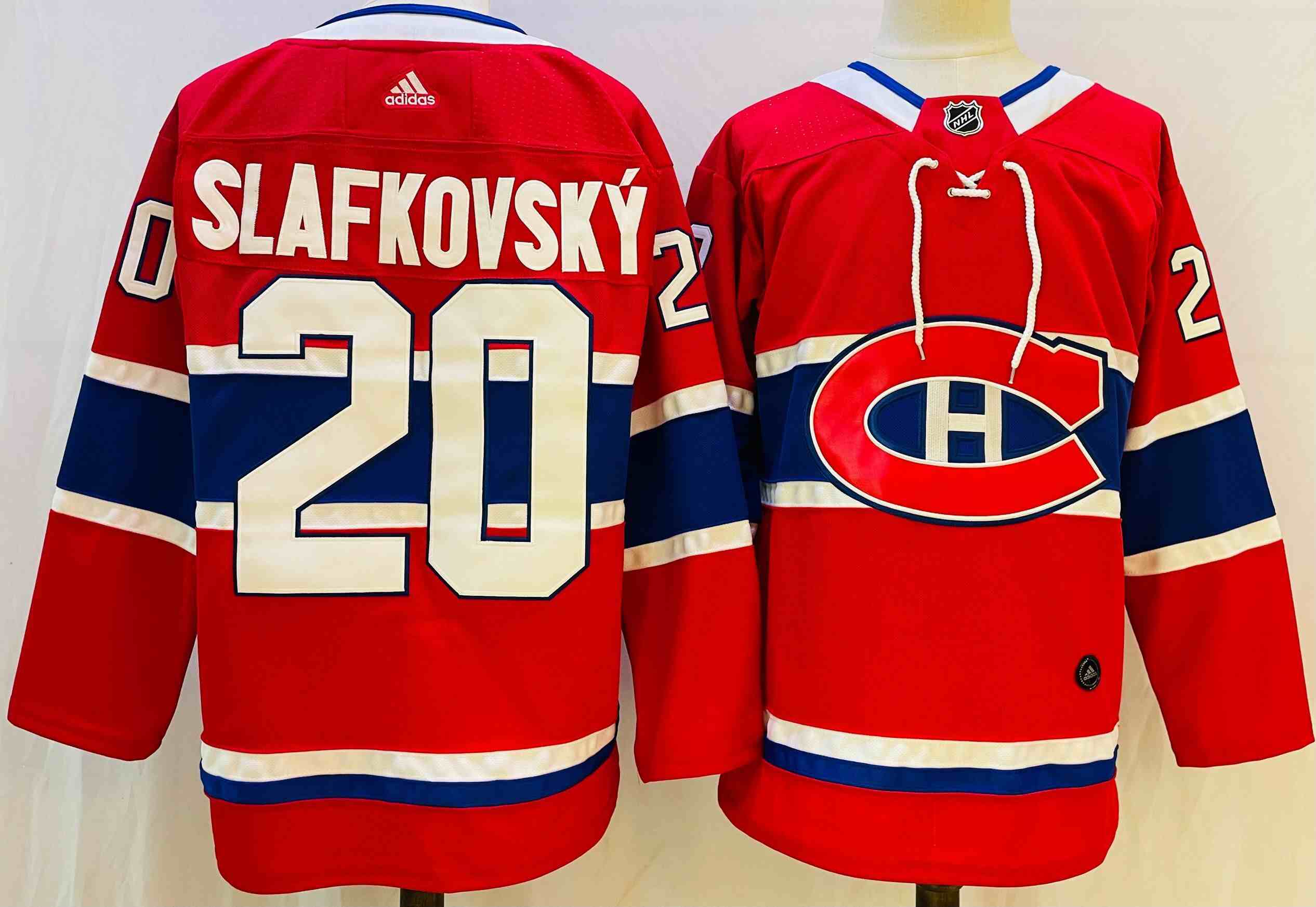 Men's Montreal Canadiens #20 Juraj Slafkovsky  Red Stitched Jersey