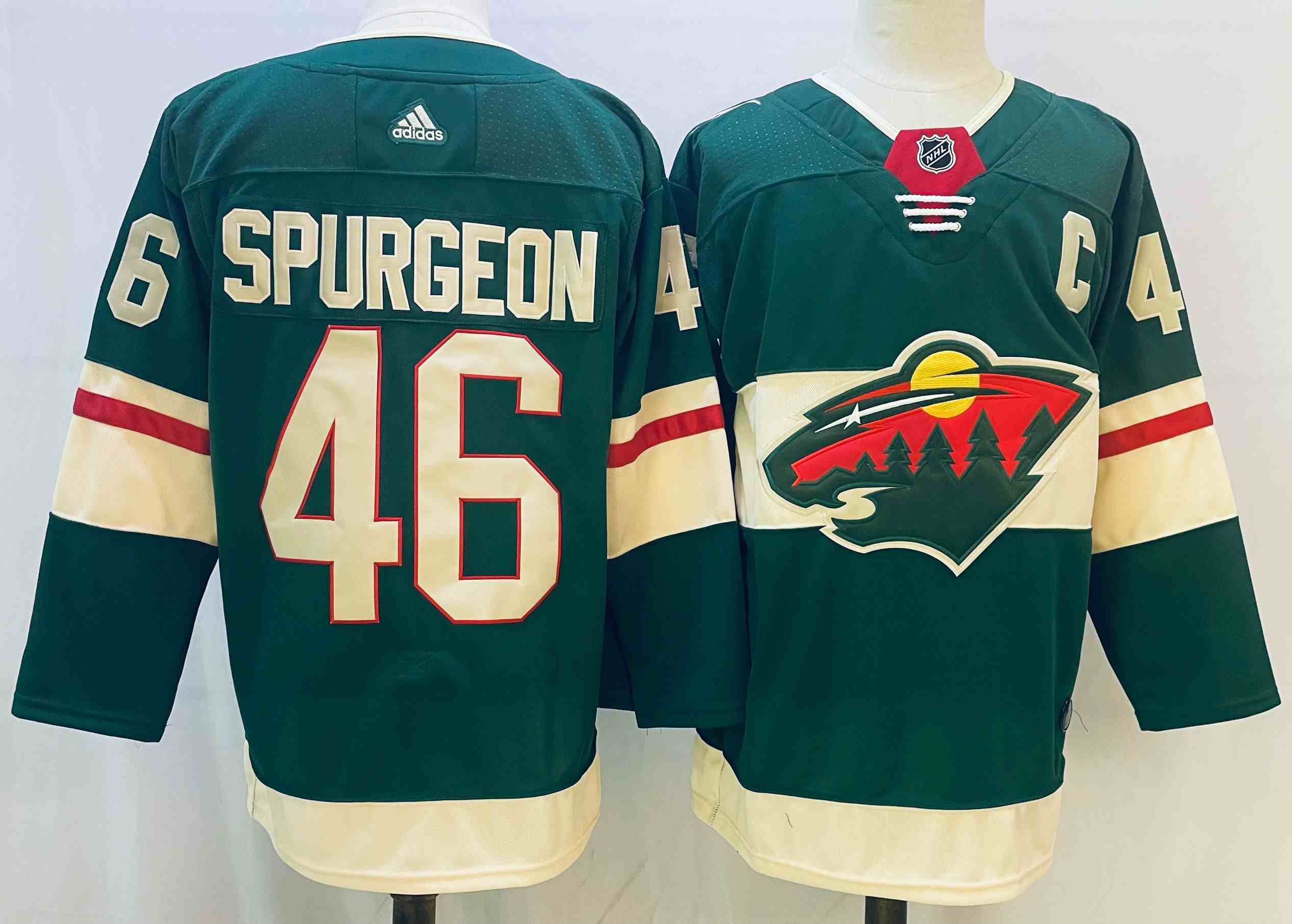 Men's Minnesota Wild #46 Jared Spurgeon Green Stitched Jersey