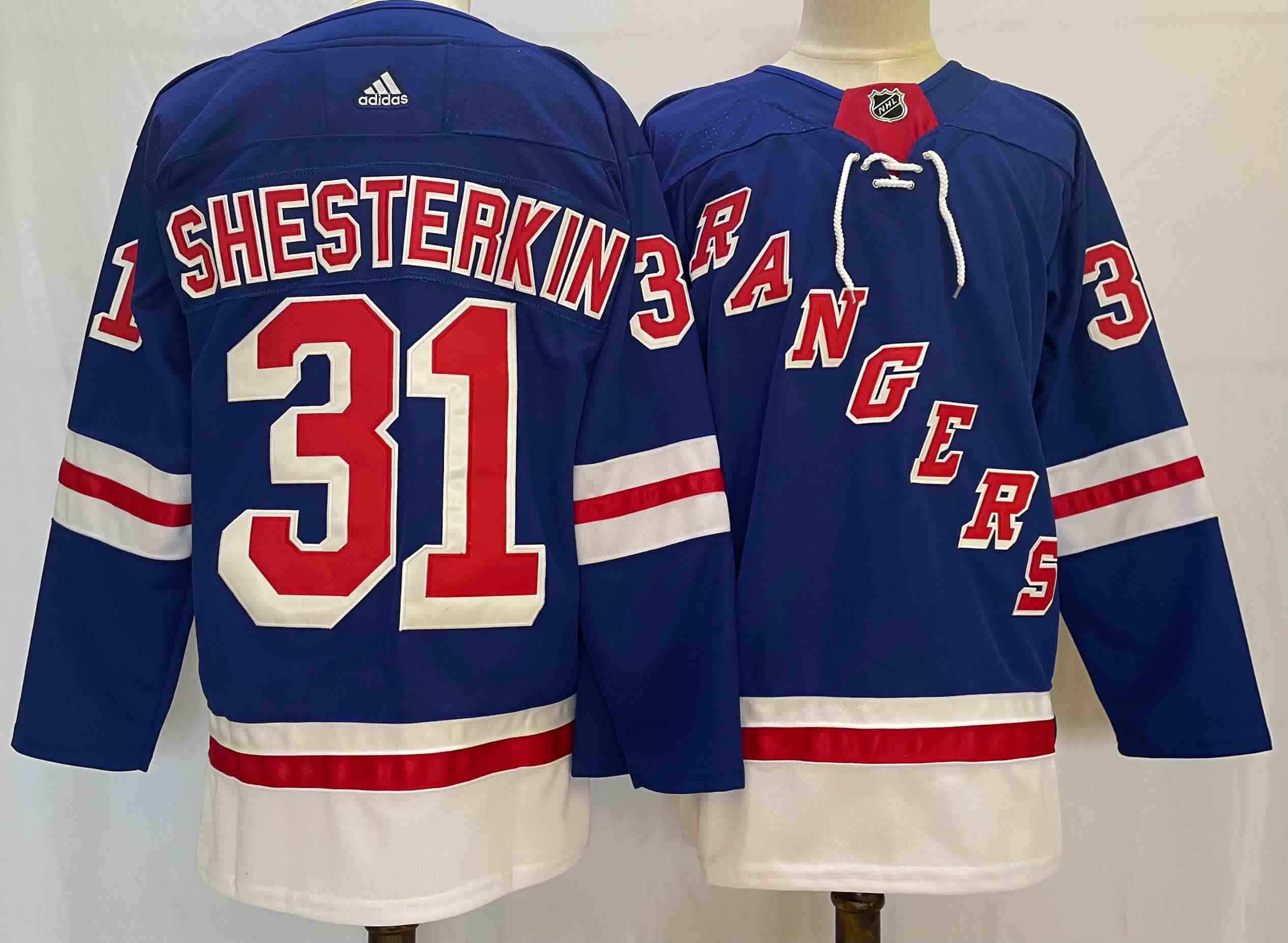 Men's New York Rangers #31 Igor Shesterkin Blue Stitched Jersey