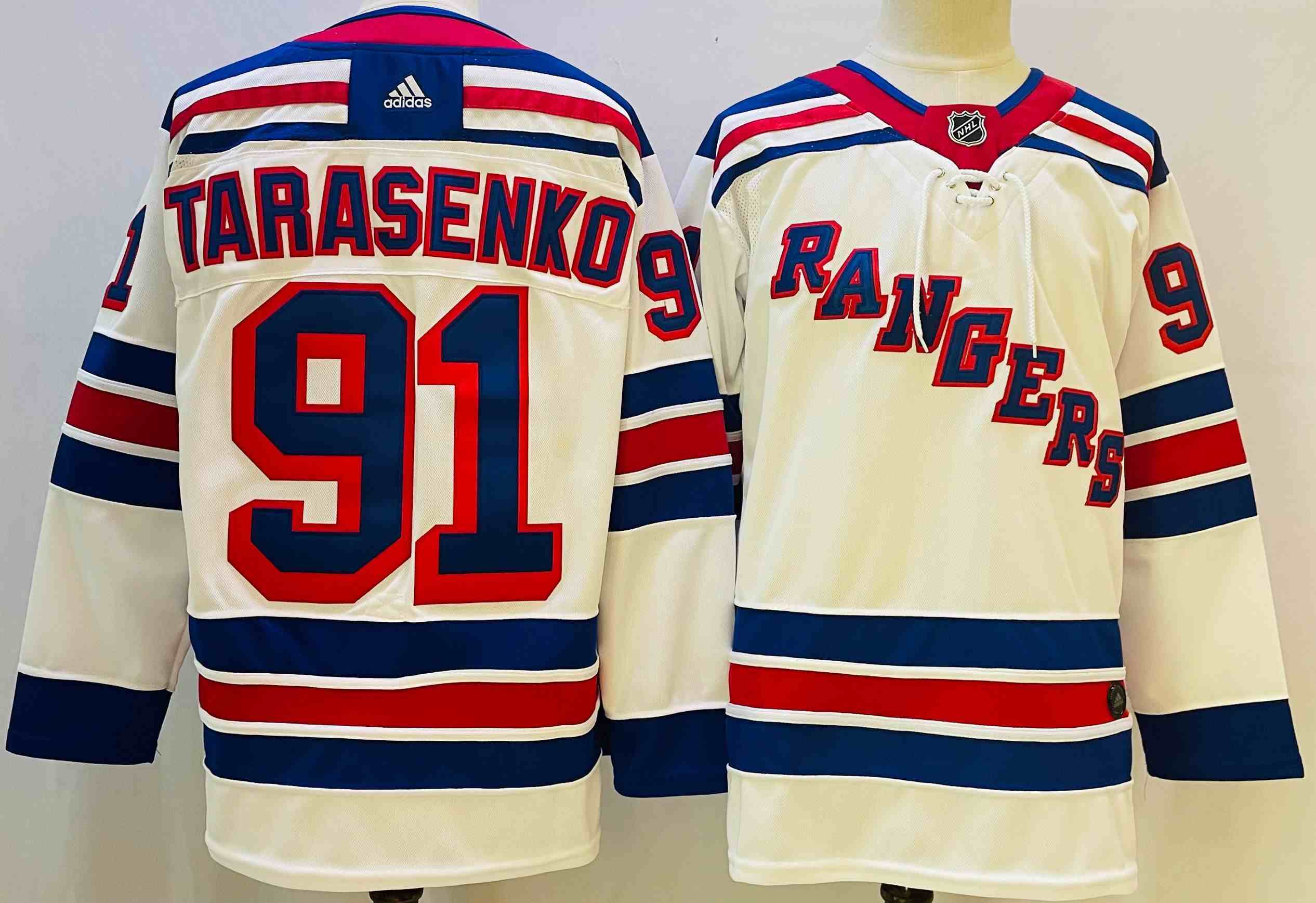 Men's New York Rangers #91 Vladimir Tarasenko White Stitched Jersey