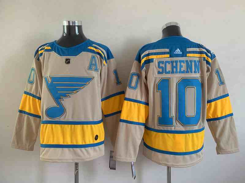 Mens Nhl St.louis Blues #10 Brayden Schenn Cream 2022 Winter Classic Authentic Player Adidas Jersey