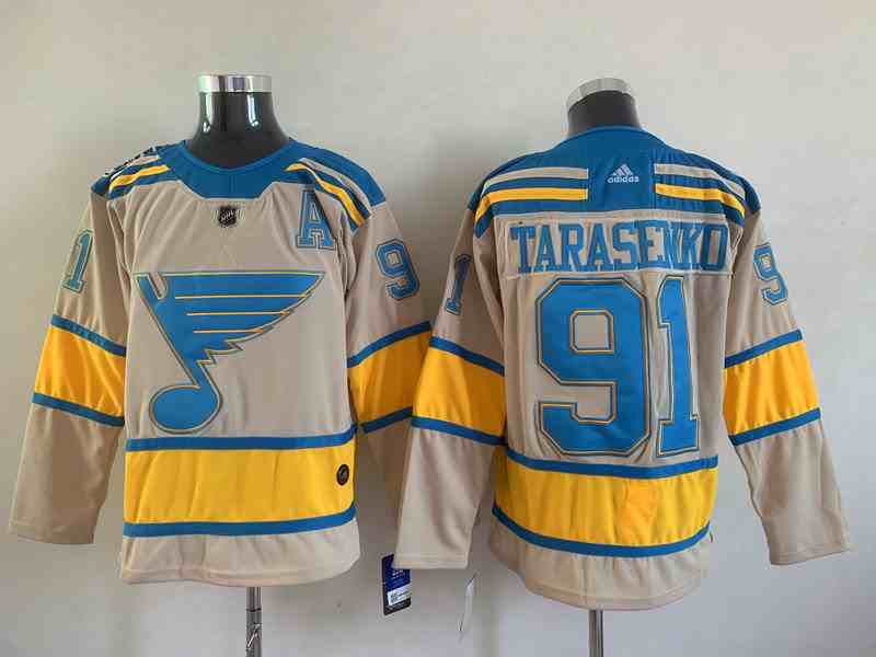 Mens Nhl St.louis Blues #91 Vladimir Tarasenko Cream 2022 Winter Classic Authentic Player Adidas Jersey