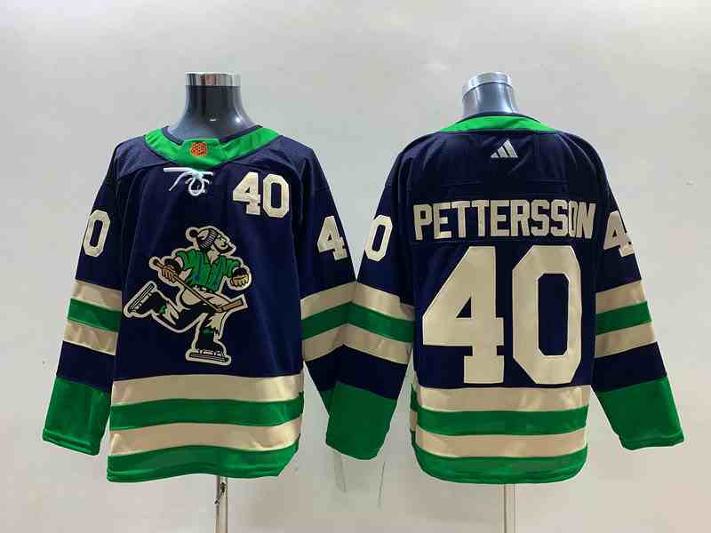 Mens Nhl Vancouver Canucks #40 Elias Pettersson Navy Blue 2022-23 Reverse Retro Alternate Adidas Jersey