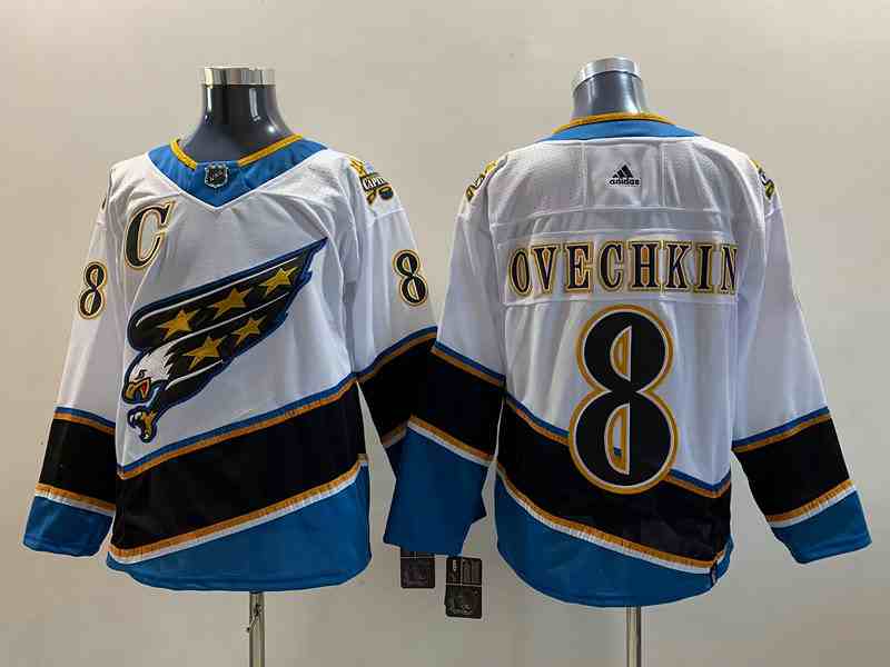 Mens Nhl Washington Capitals #8 Alexander Ovechkin White Screaming Eagle Starter Adidas Jersey