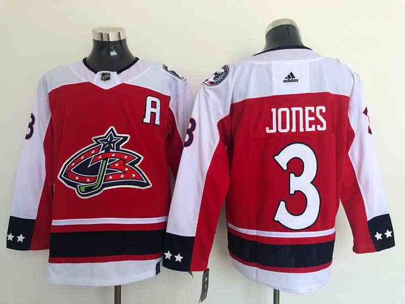 Mens Nhl Winnipeg Jets #3 Jones Red Adidas Jersey