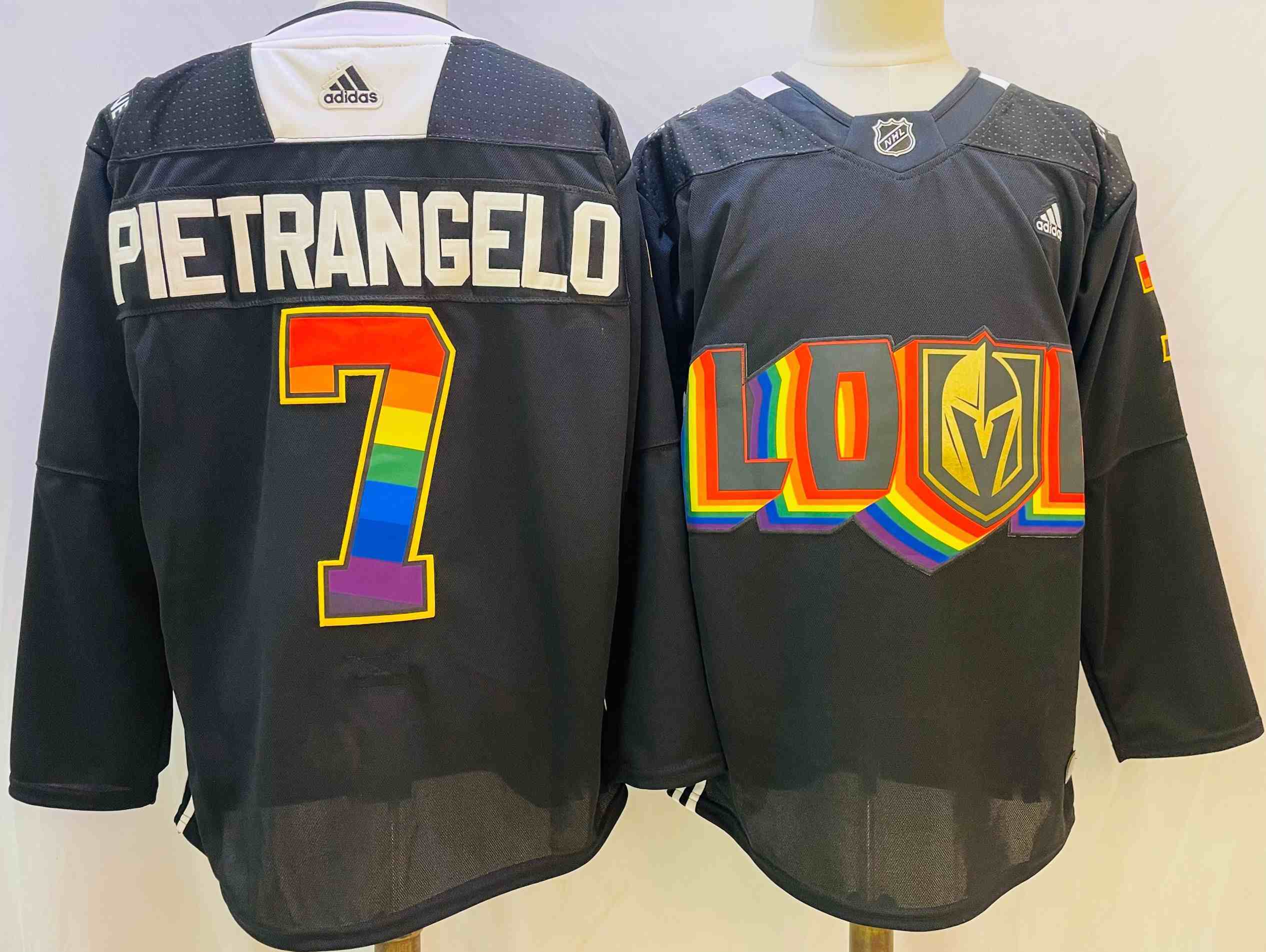 Mens Nhl Vegas Golden Knights #7 Alex Pietrangelo Black Fashion Love Adidas Jersey