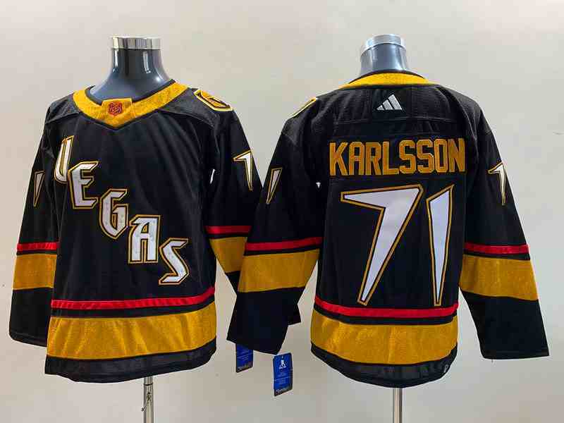 Mens Nhl Vegas Golden Knights #71 William Karlsson Black 2022-23 Reverse Retro Alternate Adidas Jersey