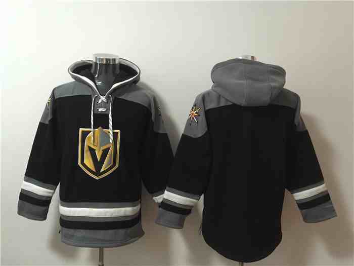 Men's Vegas Golden Knights Blank Black Ageless Must-Have Lace-Up Pullover Hoodie