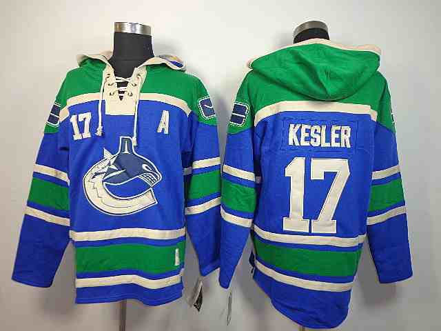 Canucks 17 Kesler Blue Hooded Jerseys