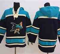 San Jose Sharks Blank Black Sawyer Hooded Sweatshirt Stitched NHL Jersey