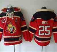Ottawa Senators #25 Chris Neil Red Sawyer Hooded Sweatshirt Stitched NHL Jersey