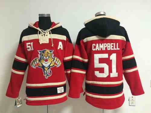 Old Time Hockey Florida Panthers #51 Brian Campbell Red Hoodie