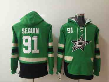 Men's Dallas Stars #91 Tyler Seguin NEW Green Pocket Stitched NHL Old Time Hockey Hoodie