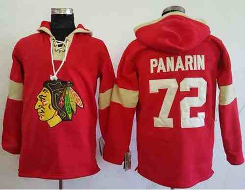 Blackhawks #72 Artemi Panarin Red Pullover Hoodie Stitched NHL Jersey