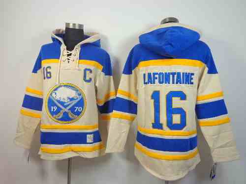 Old Time Hockey Buffalo Sabres #16 Pat Lafontaine Cream Hoodie