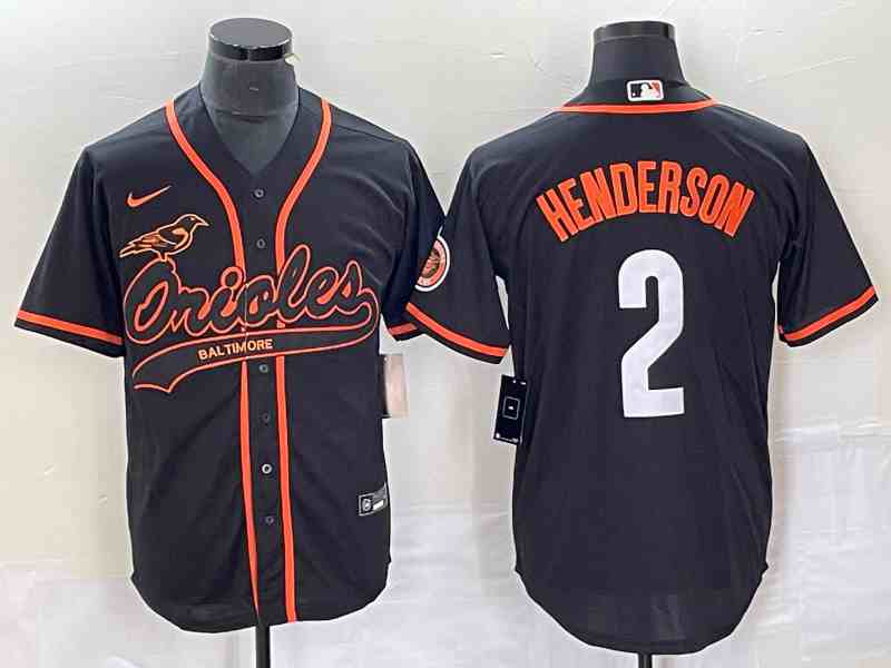 Men's Baltimore Orioles #2 Gunnar Henderson Black City Connect Cool Base Stitched Baseball Jersey