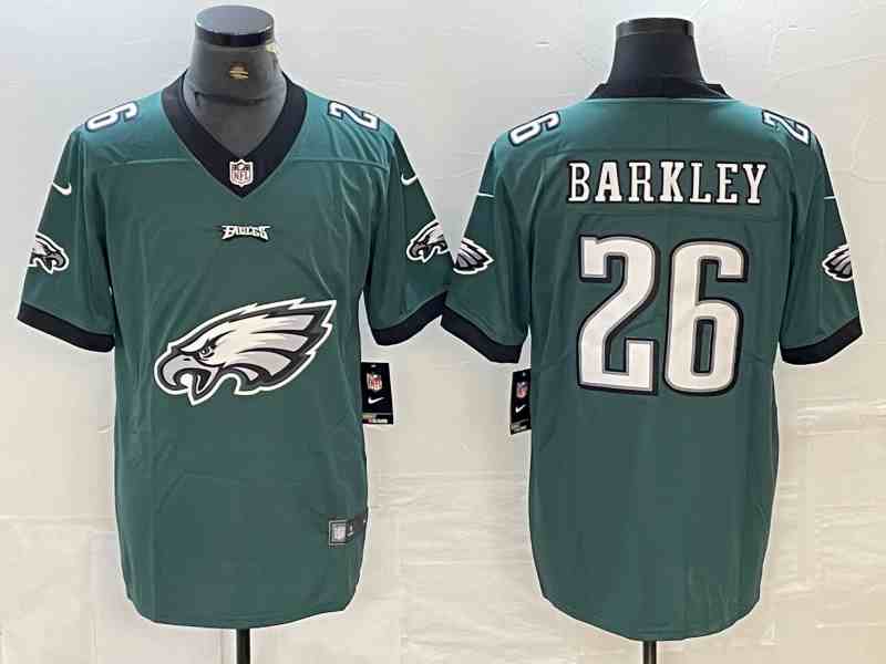 Men's Philadelphia Eagles #26 Saquon Barkley Green Team Big Logo Limited Vapor Untouchable Limited Stitched Jersey