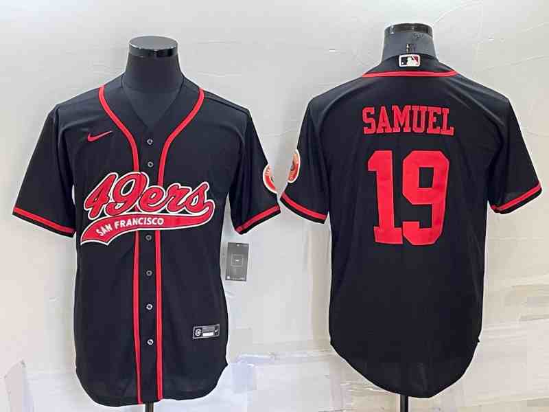 Men's San Francisco 49ers #19 Deebo Samuel Black Baseball Cool Base Jersey