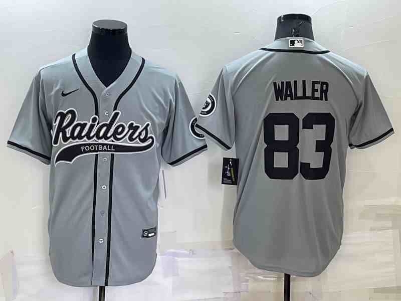 Men's Las Vegas Raiders #83 Darren Waller Grey Stitched MLB Cool Base Nike Baseball Jersey