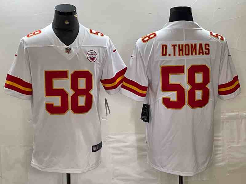 Men's Kansas City Chiefs #58 Derrick Thomas White Vapor Untouchable Limited Football Stitched Jersey