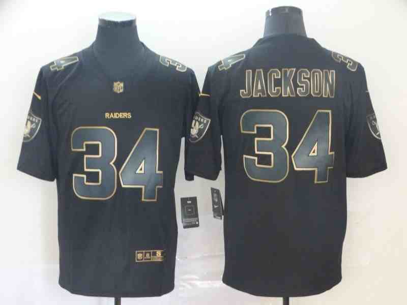 Men's Oakland Raiders #34 Bo Jackson 2019 Black Smoke Fashion Limited Stitched NFL Jersey