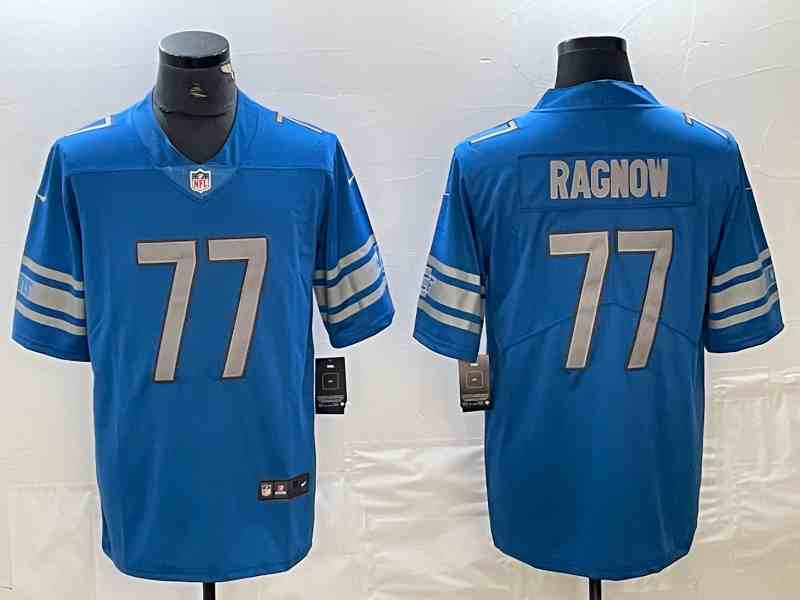 Men's Detroit Lions #77 Frank Ragnow Blue Vapor Untouchable Limited Football Stitched Jersey