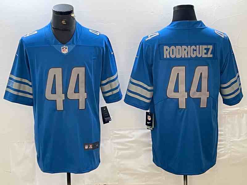 Men's Detroit Lions #44 Malcolm Rodriguez Blue Vapor Untouchable Limited Stitched Jersey